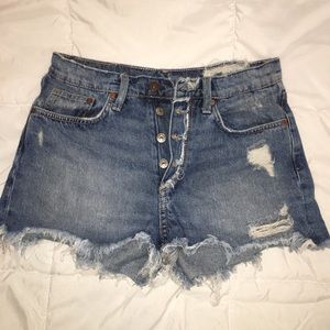 Distressed Denim Boyfriend Shorts